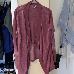 HEATHER BURGUNDY LIGHTWEIGHT CARDIGAN